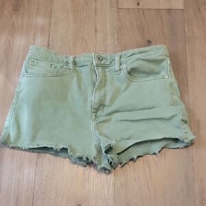 Eunina Green Super High Rise Cut Off Shorts Size Medium